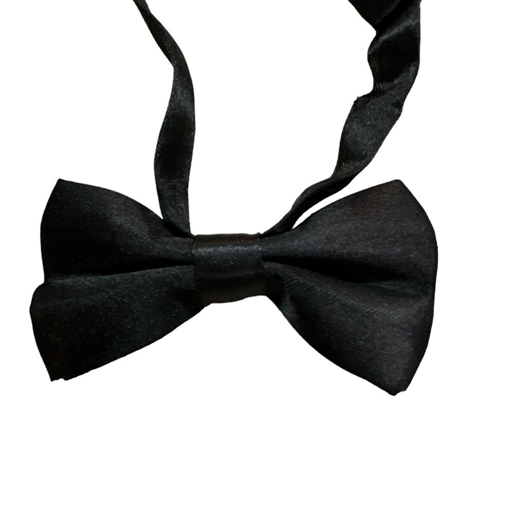 Child’s Black Bow Tie Wedding Formal Event Adjustable Snap Open/Close OS